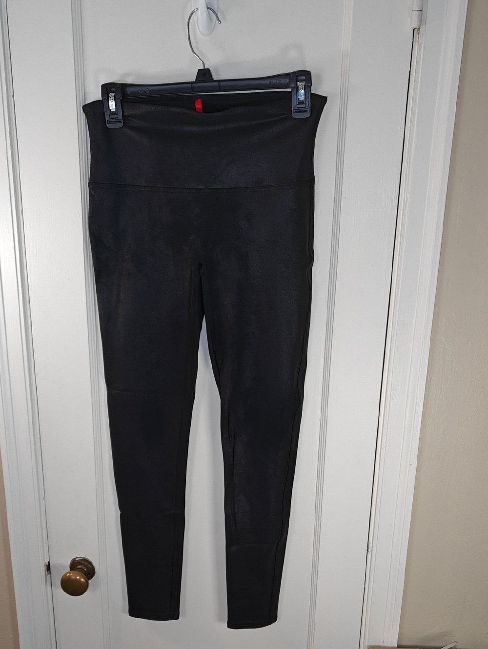 SPANX Black High-Waist Faux-Leather Leggings